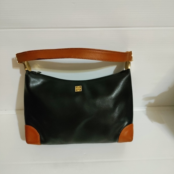 Vintage  Givenchy Black Leather Shoulder Purse - Picture 1 of 16